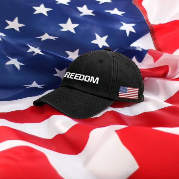 Black Patriotic Baseball Cap with USA Flag Embroidery-Freedom Hat